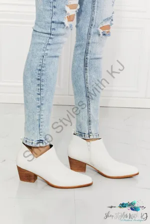 Trust Yourself Embroidered Crossover Cowboy Bootie in White