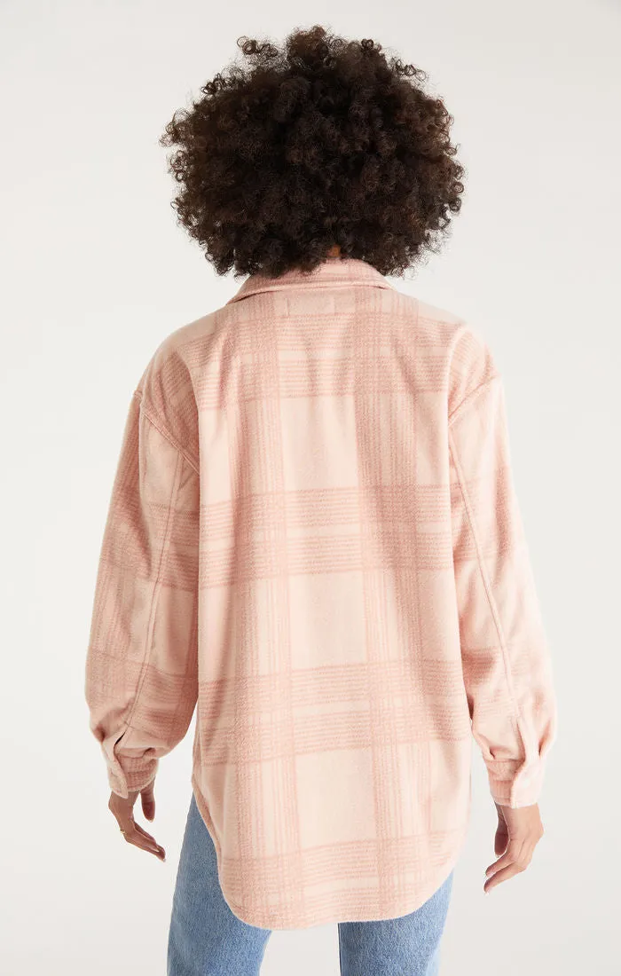 Tucker Fleece Plaid Jacket Shell Pink | Z Supply