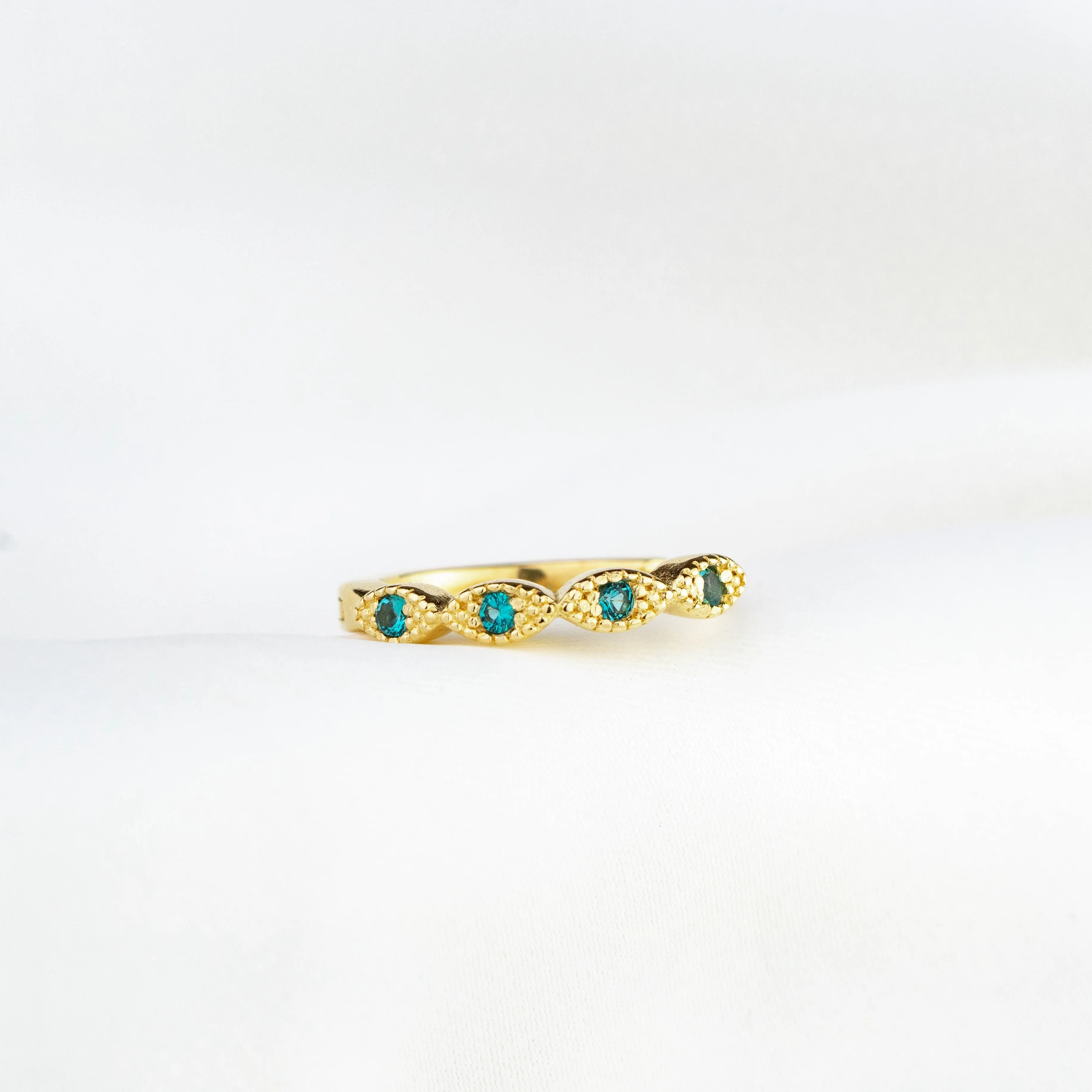 Turquoise Blue Delicate Cubic Hoop