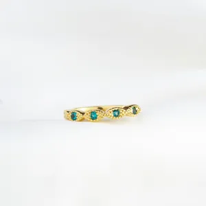 Turquoise Blue Delicate Cubic Hoop