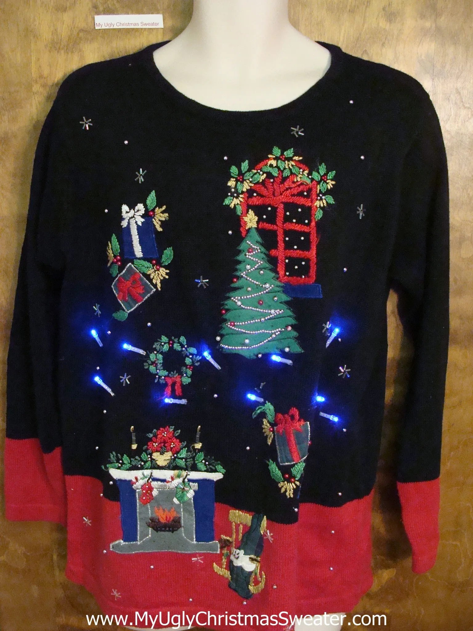 Twilight Zone Living Room Tacky Xmas Sweater with Lights