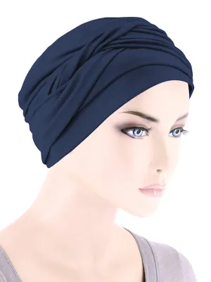 Twisty Turban Buttery Soft Navy Blue