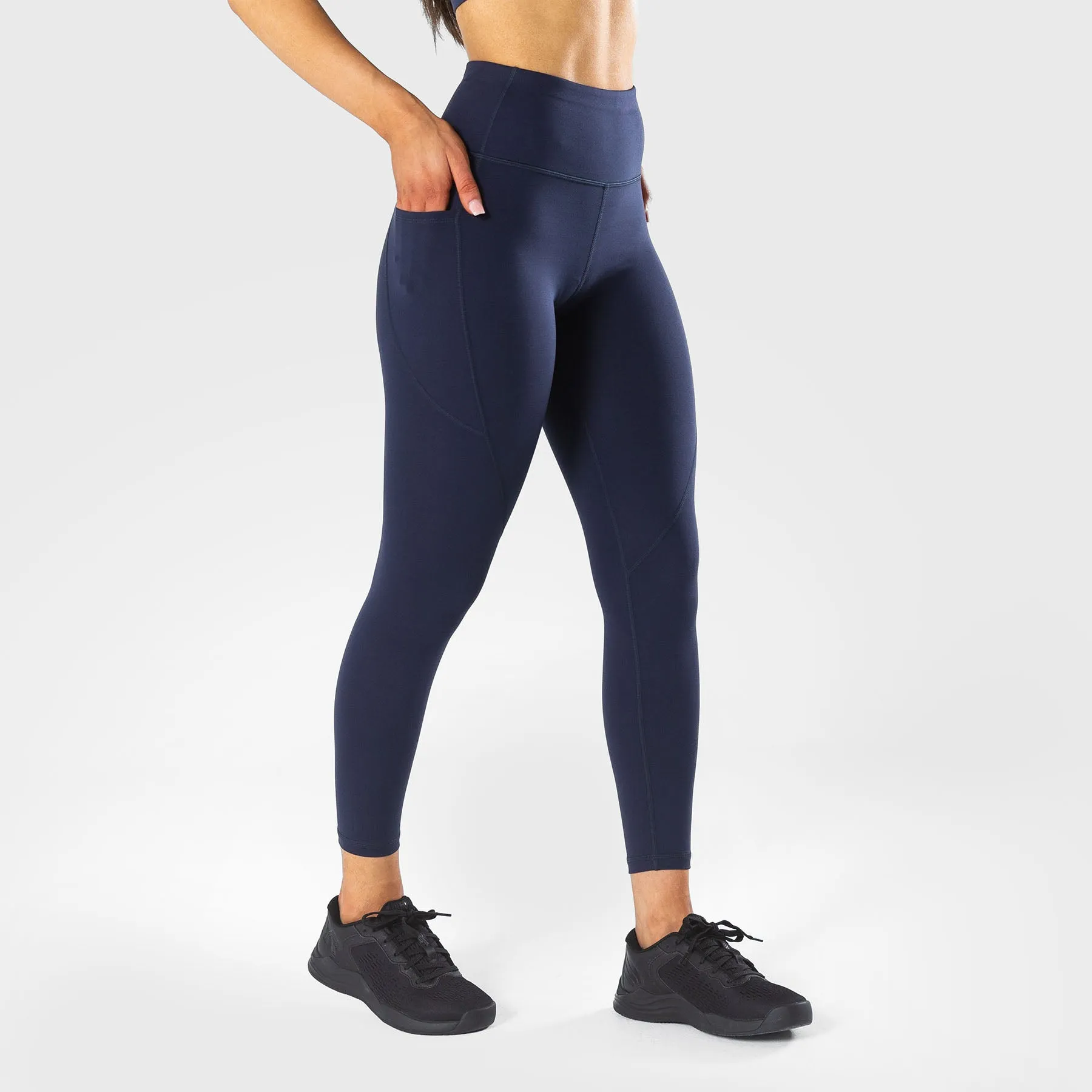 TWL - WOMEN'S ENERGY HIGH WAISTED 7/8TH TIGHTS - ATHLETE - MIDNIGHT NAVY