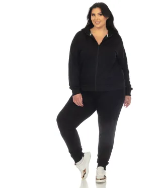 Two Piece Fleece Tracksuit Set | Black