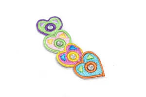 Two-Tone Tiny Heart w/Rhinestone Patches 1" x 0.75" - 1 Piece
