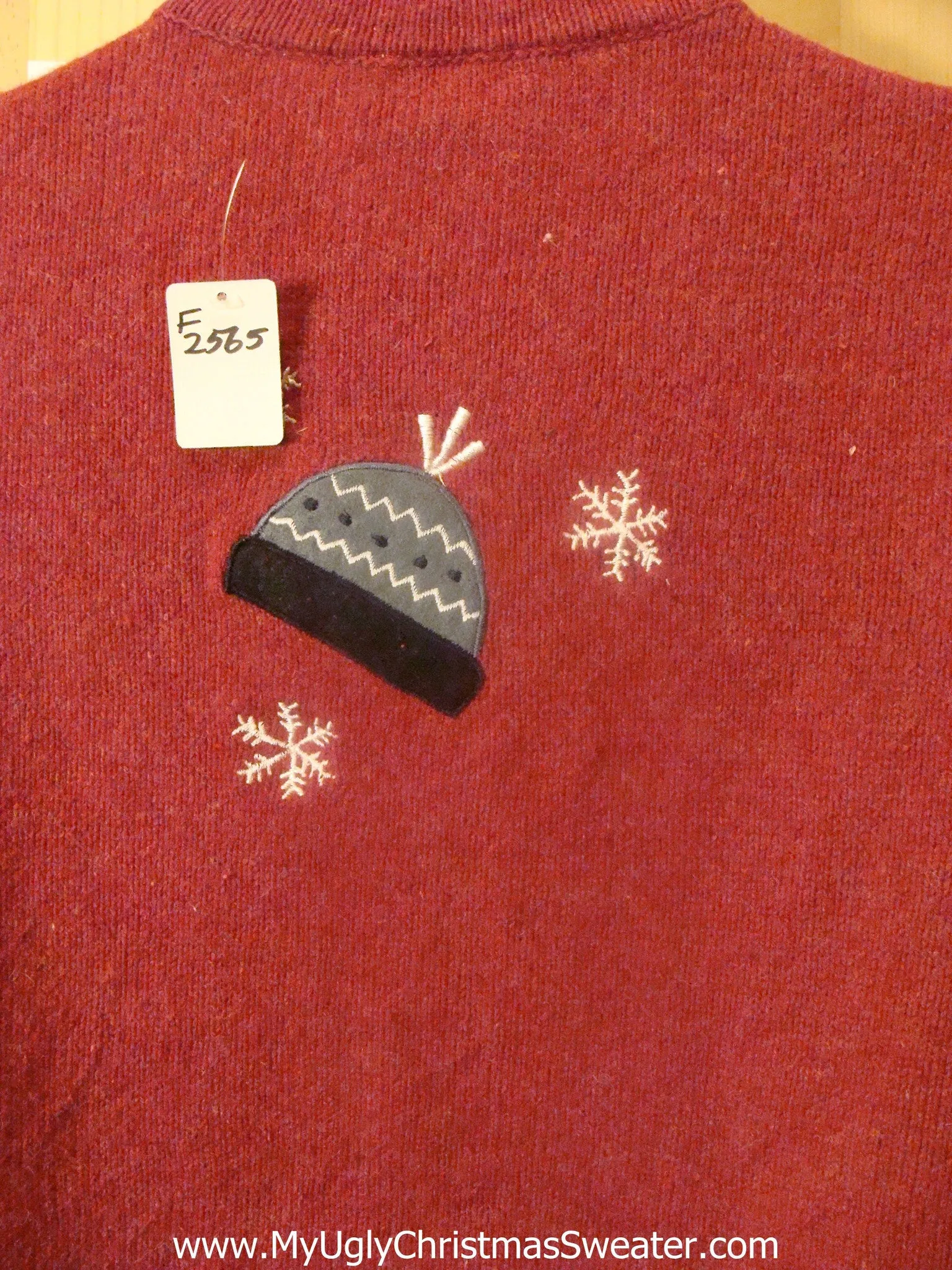 Ugly Christmas Sweater Winter Mittens and Sled 2sided Fun