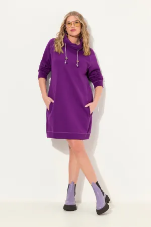 Ulla Popken Sweatshirt Dress in Magenta