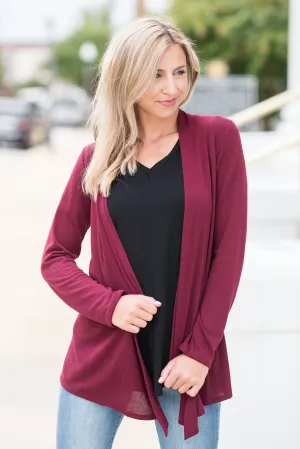 Undeniable Wine Red Classic  Cardigan