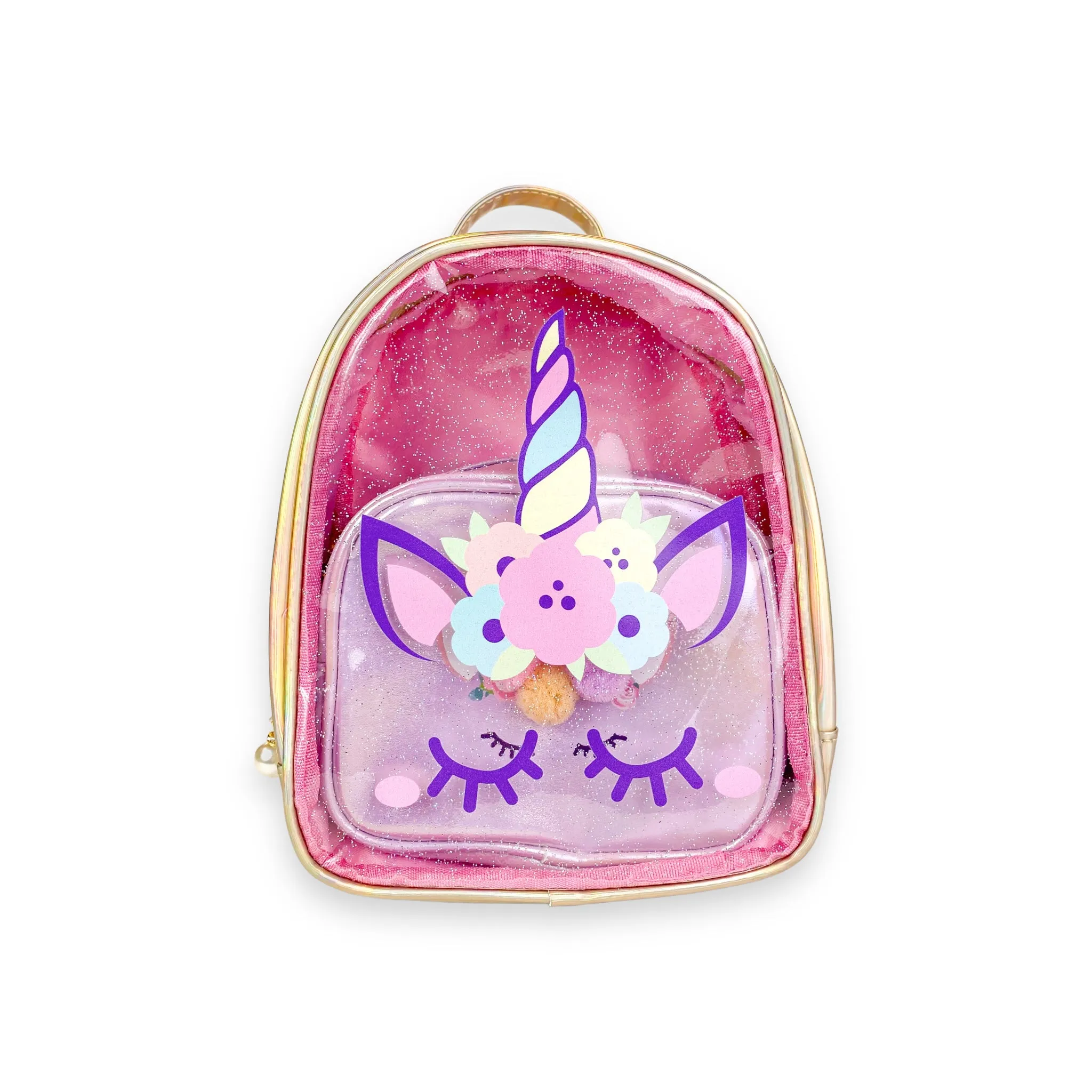 Unicorn Purse & Backpack set Gold/Purple