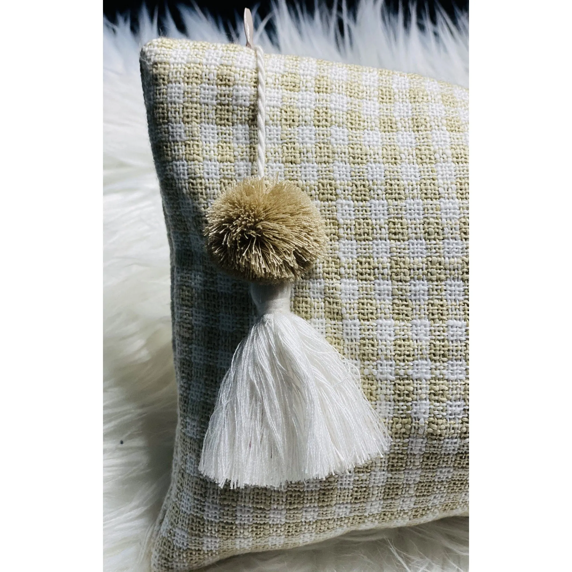 Unique Boho Make Up Bag, Linen Toiletry Bag, Beige and White Cosmetic Bag, Unique Gift Women. Bridesmaid Gift, Zipper Pouch