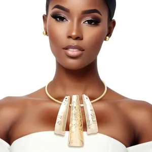 Unique Gold Triangular Pendants Necklace Set - Geometric Perfection