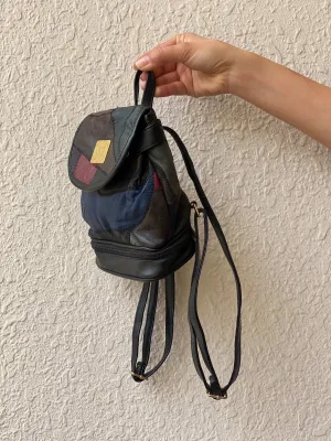 Unique Vintage Genuine Italian Leather Mini Backpack