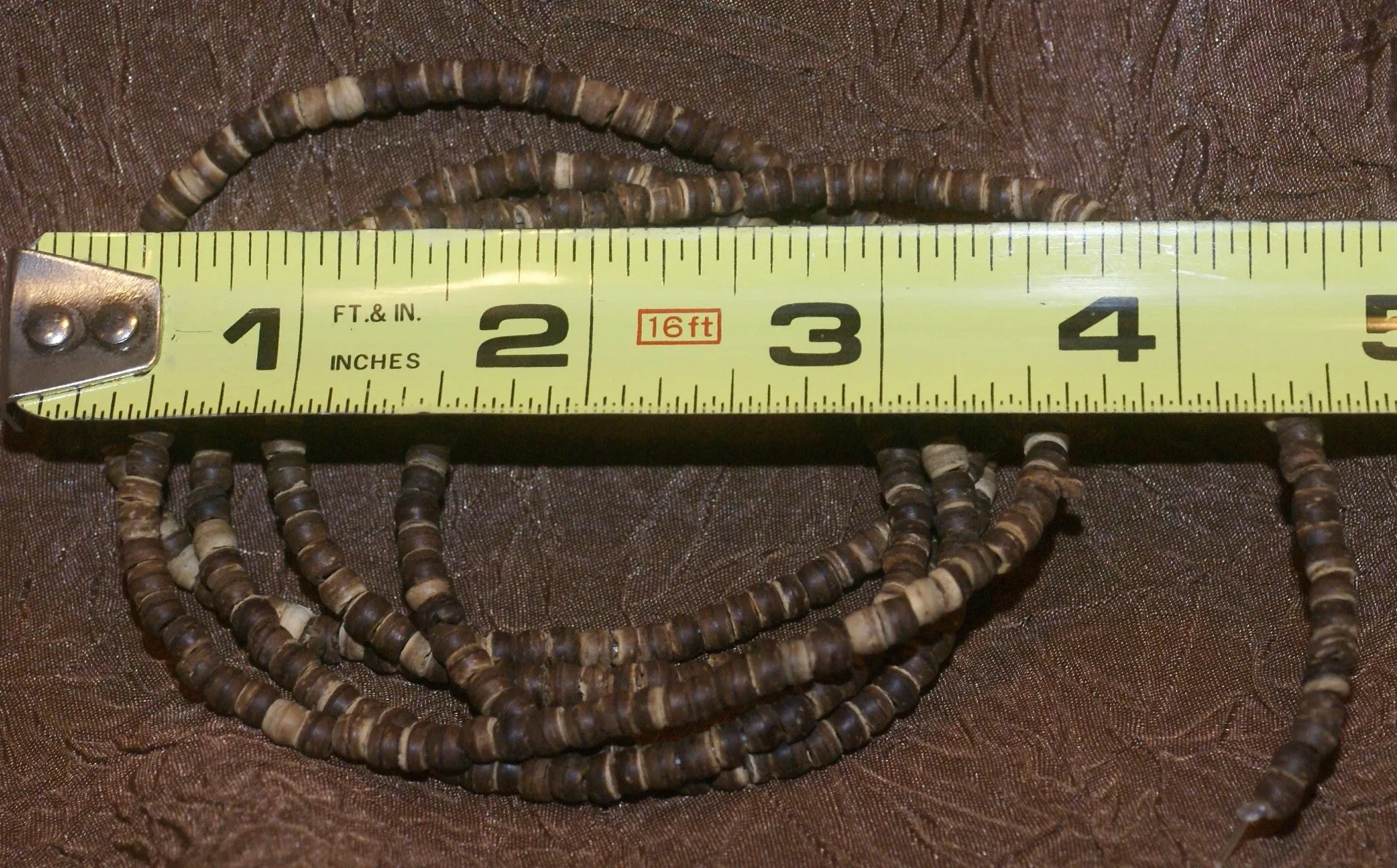 Unique Vintage Hand crafted Ethnic Glass Trade & Metal Beads Necklace with 3 Asian Buffalo Bone Hand Carved Pendants of Protective Ancestor Effigies, Borneo, Indonesia NECK27  1 Flapper Coconut necklace.