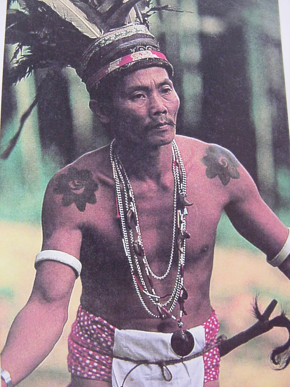Unique Vintage Hand crafted Ethnic Glass Trade & Metal Beads Necklace with 3 Asian Buffalo Bone Hand Carved Pendants of Protective Ancestor Effigies, Borneo, Indonesia NECK27  1 Flapper Coconut necklace.