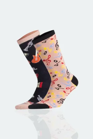 Unisex Cotton Single Fun Music Patterned Ankle Sock SCB-294