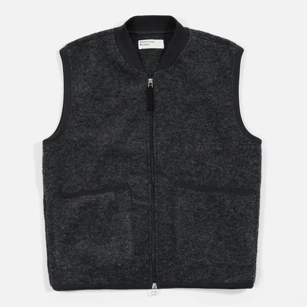 Universal Works Zip Waistcoat - Charcoal