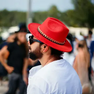 Urban Ribbon Chain Fedora Hat