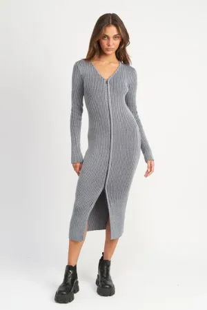 V neck Midi Dress
