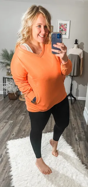 V neck sweatshirt