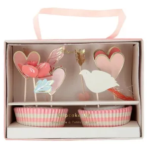 Valentine Cupcake Kit, Meri Meri Valentine Cupcake Kit includes 24 Liners & 24 Cupcake Toppers in 8 Designs