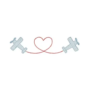 Valentine's Day Airplanes with Heart Sketch Design