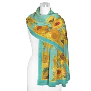 van Gogh Sunflowers Silk Blend Women's Fashion Shawl