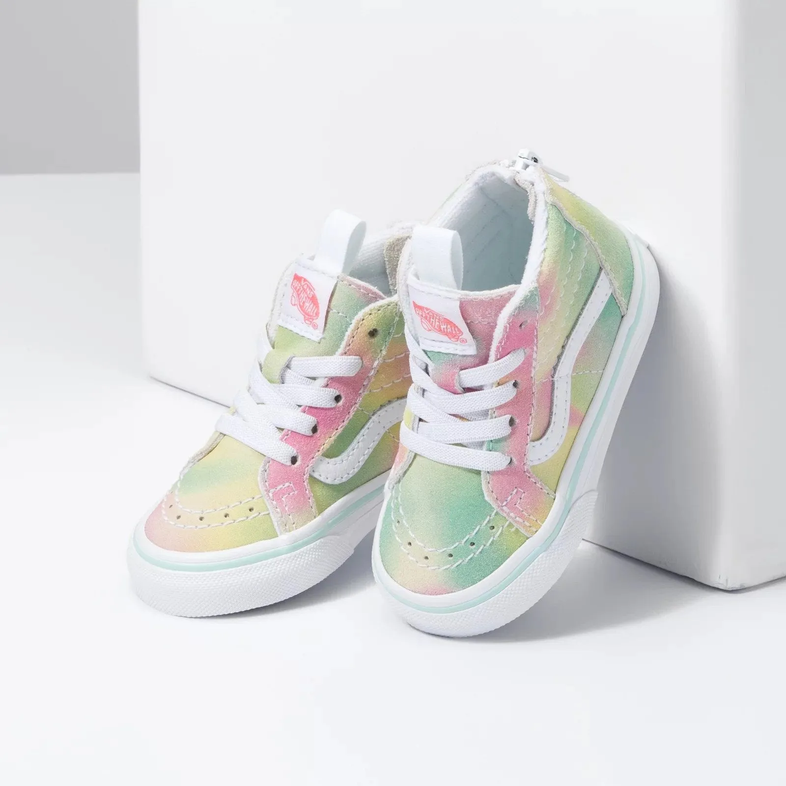 Vans Sk8-Hi Zip Toddlers Rainbow Suede Pastel Multi