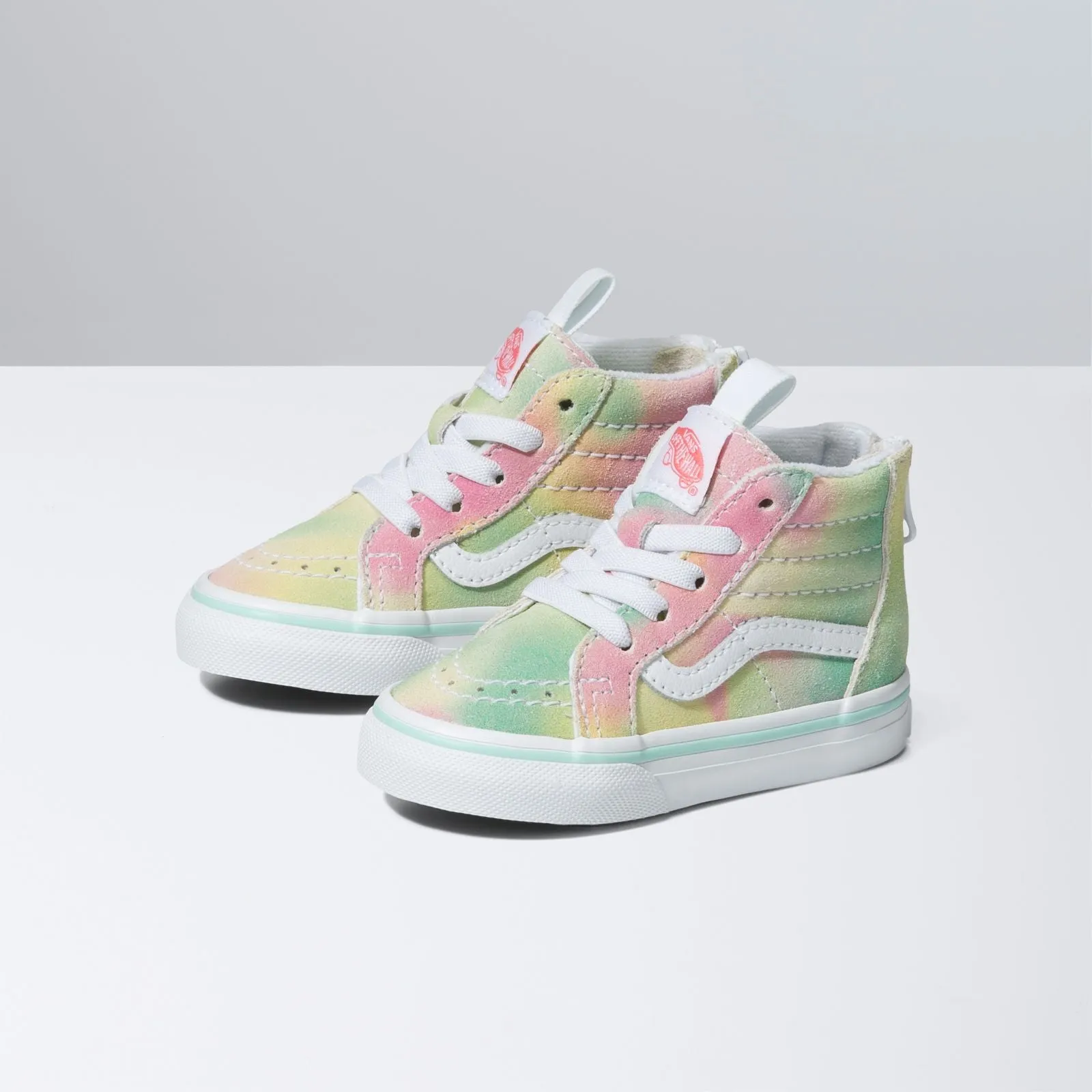 Vans Sk8-Hi Zip Toddlers Rainbow Suede Pastel Multi