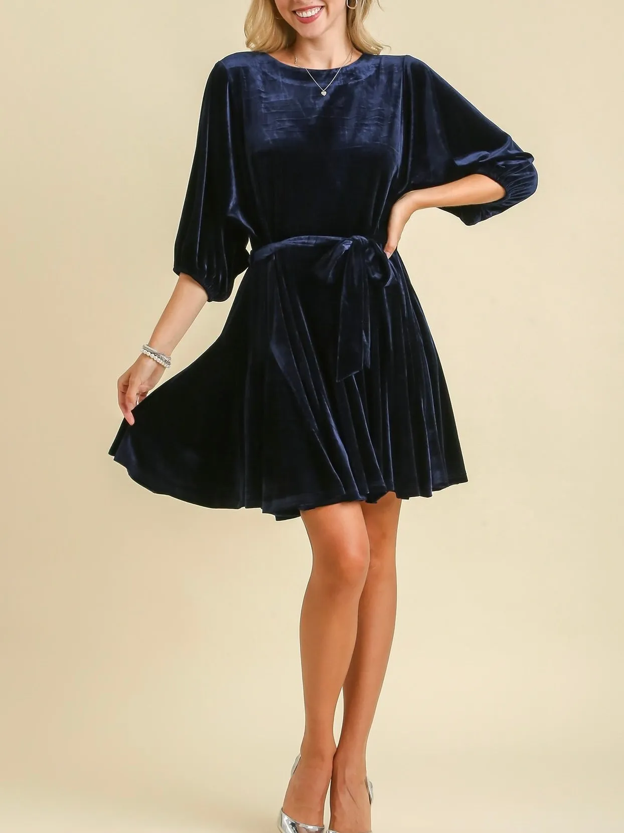 Velvet Flare Dress - Midnight FINAL SALE