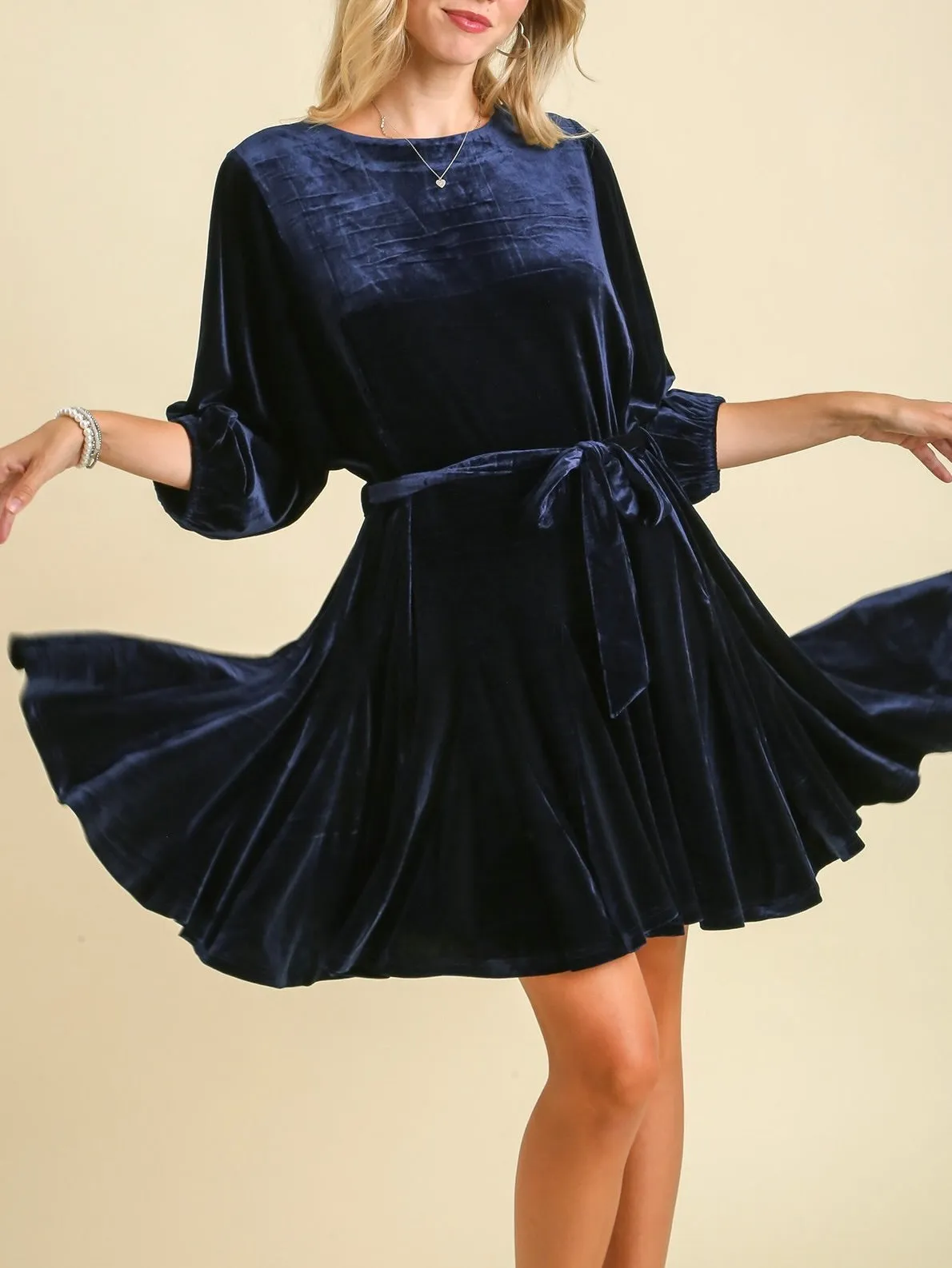 Velvet Flare Dress - Midnight FINAL SALE