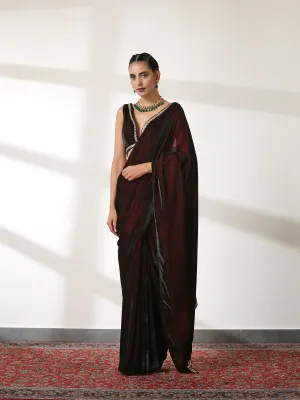 Velvet Rosewood Saree