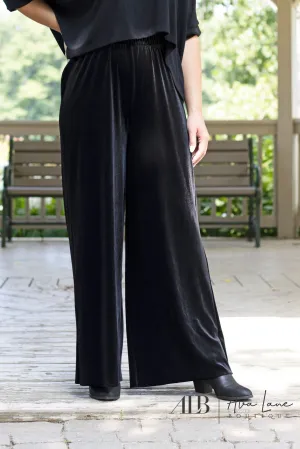 Velvet Shine Wide Leg Pants