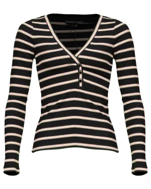 Veronica Beard Shailee Stripe Henley Top