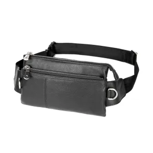 Versatile Leather Bum Bag NZ – Black Waist Bag