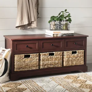 versatile SAFAVIEH Damien 3-Drawer Storage Bench Distressed Cream