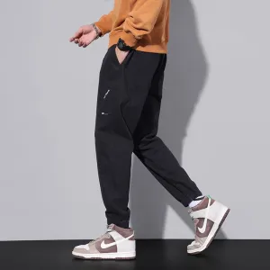 Versatile Tapered Pure Cotton Elasticity Elastic Waist Loose Fit Pants