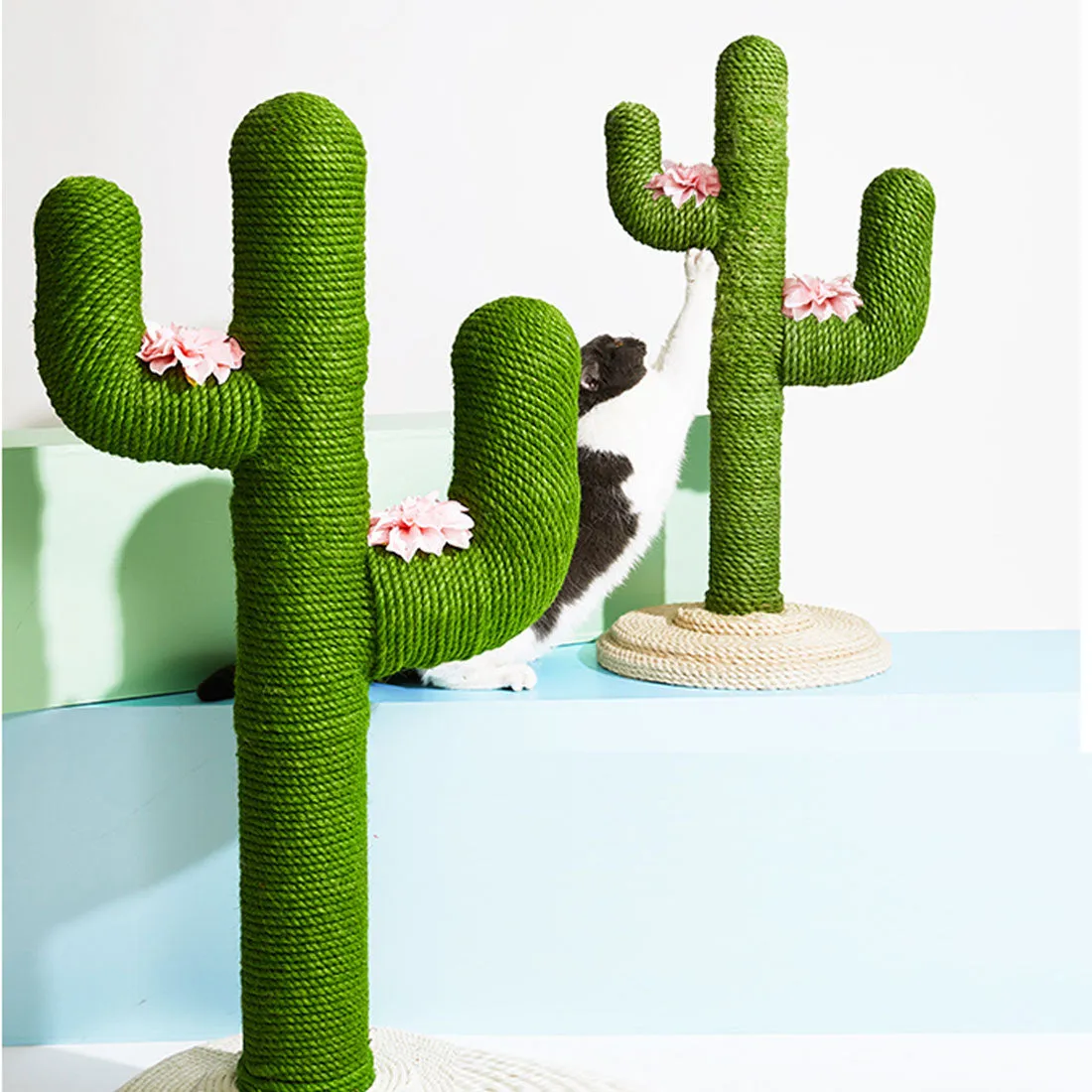 Vetreska Cat Kitten Oasis Cactus Scratcher Tree Cat Climbing Scratching Board Gym