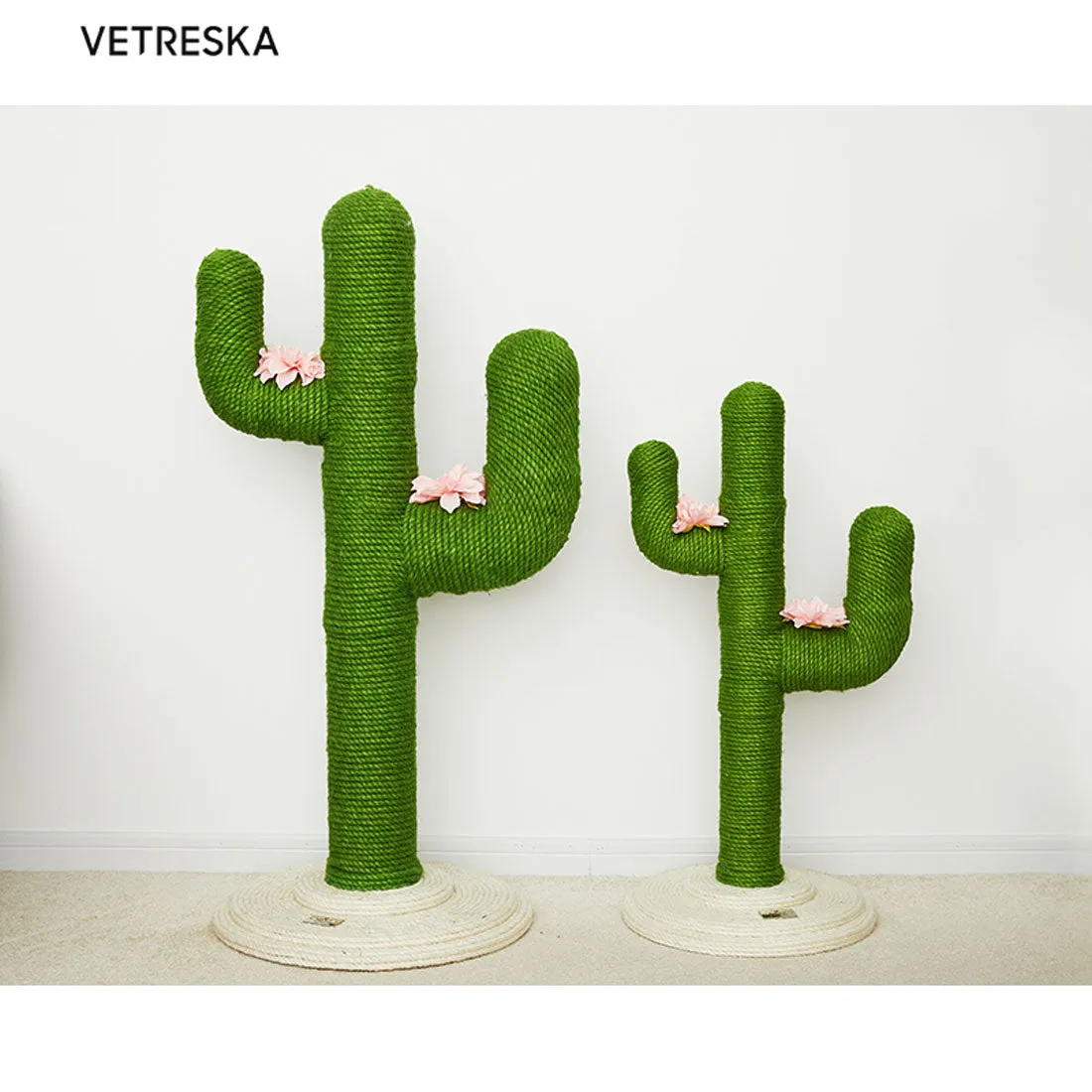 Vetreska Cat Kitten Oasis Cactus Scratcher Tree Cat Climbing Scratching Board Gym