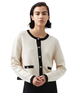 Vhari Contrast Cardigan- Classic Cream/Black