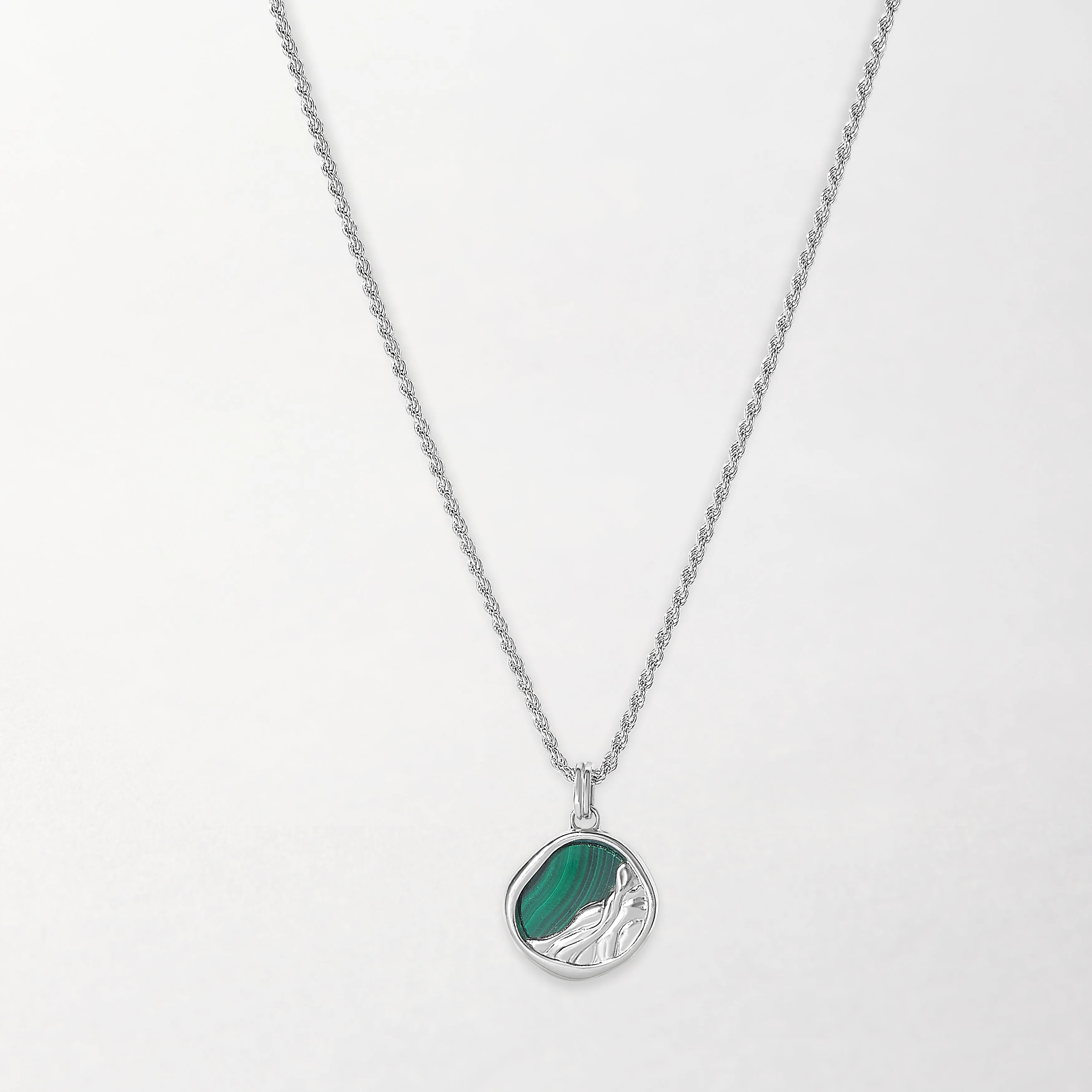 Victoria Malachite Necklace - Silver