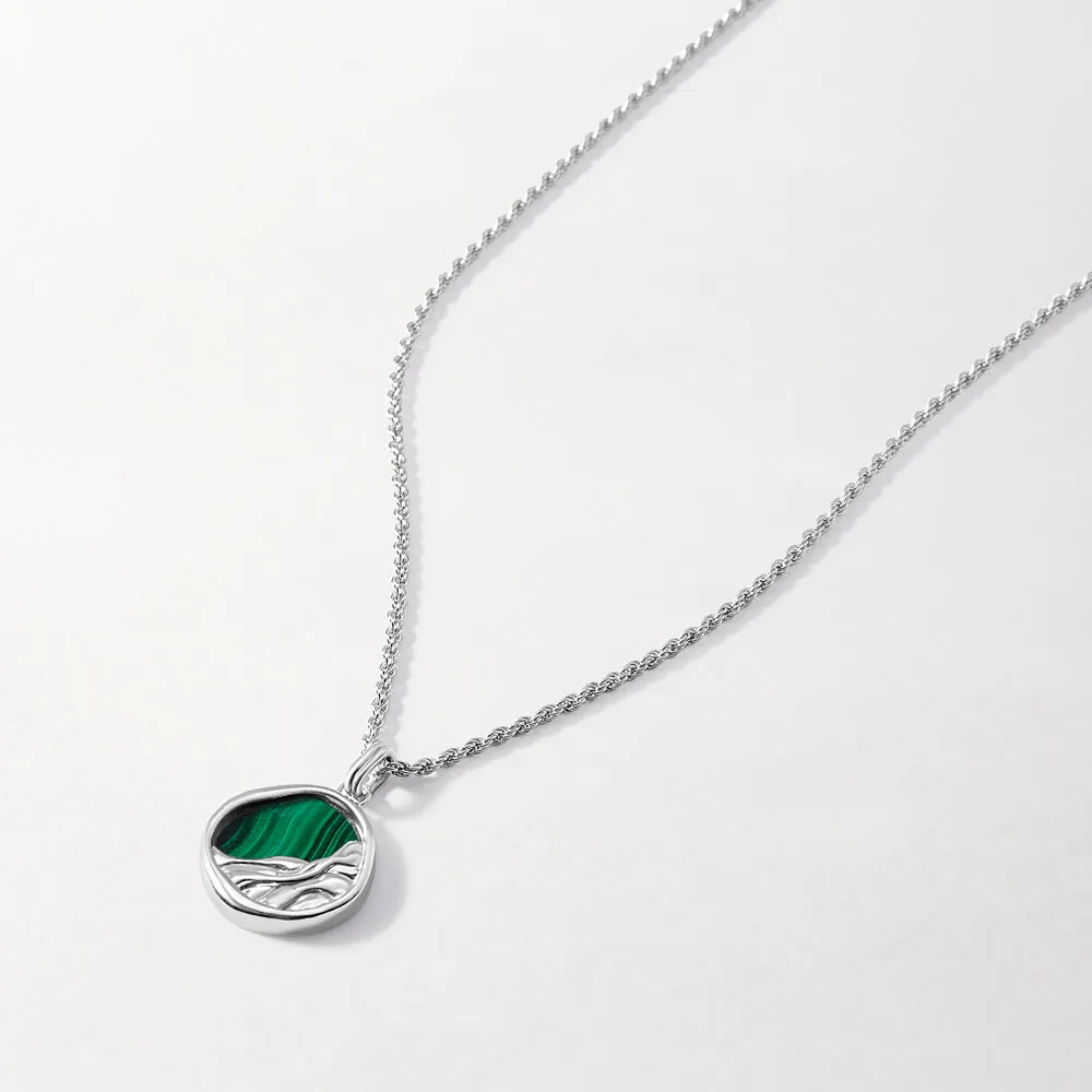 Victoria Malachite Necklace - Silver