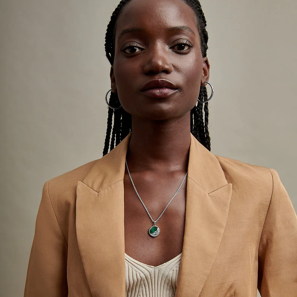 Victoria Malachite Necklace - Silver