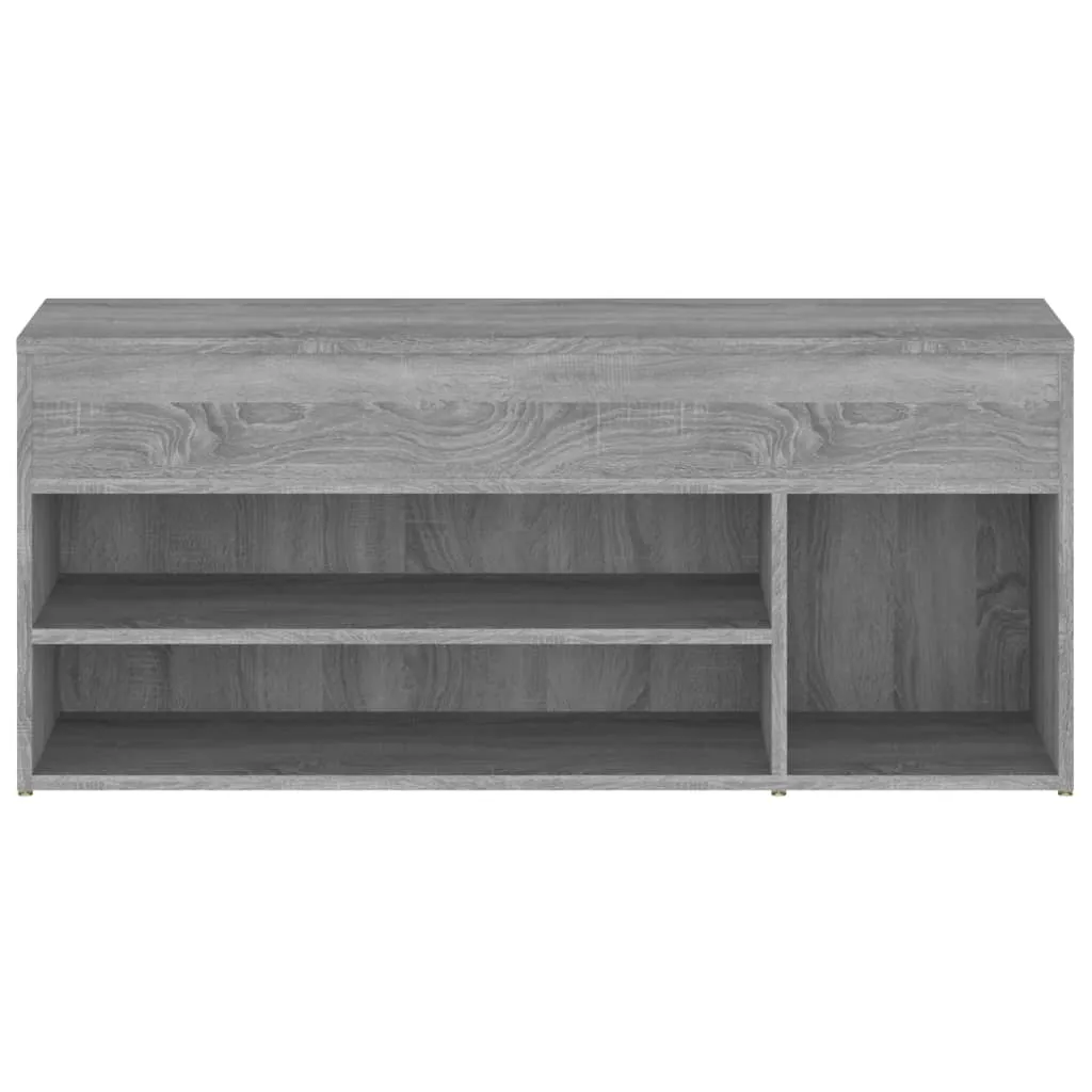 vidaXL Shoe Bench Grey Sonoma 105x30x45 cm Engineered Wood
