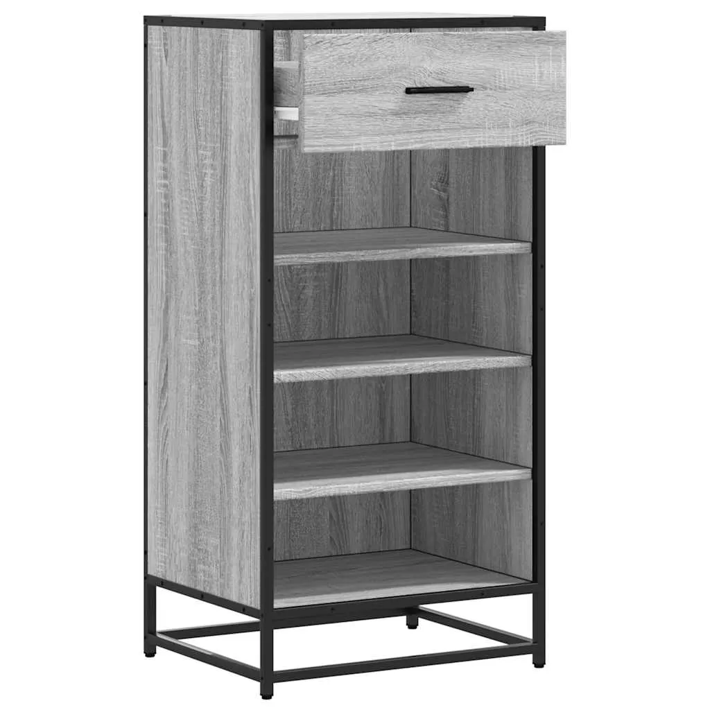 vidaXL Shoe Rack Grey Sonoma 48x38x97.5 cm Engineered Wood
