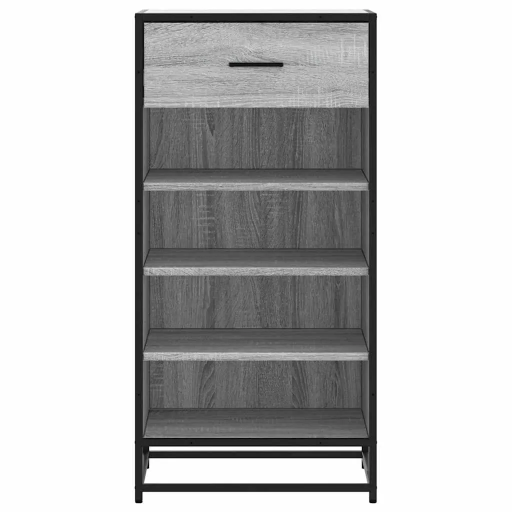 vidaXL Shoe Rack Grey Sonoma 48x38x97.5 cm Engineered Wood