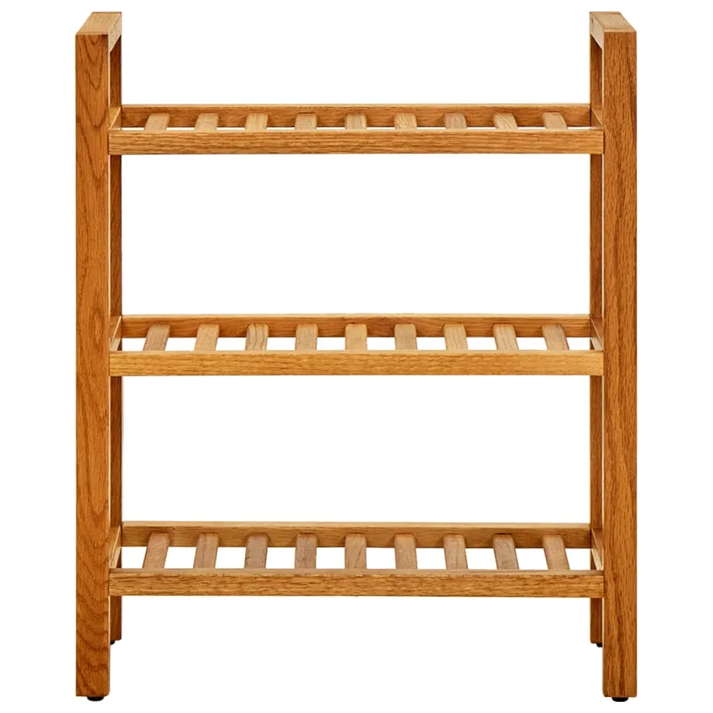 vidaXL Shoe Rack with 3 Shelves 50x27x60 cm Solid Oak Wood