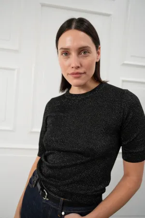 Vigga SS Lurex Knit Black