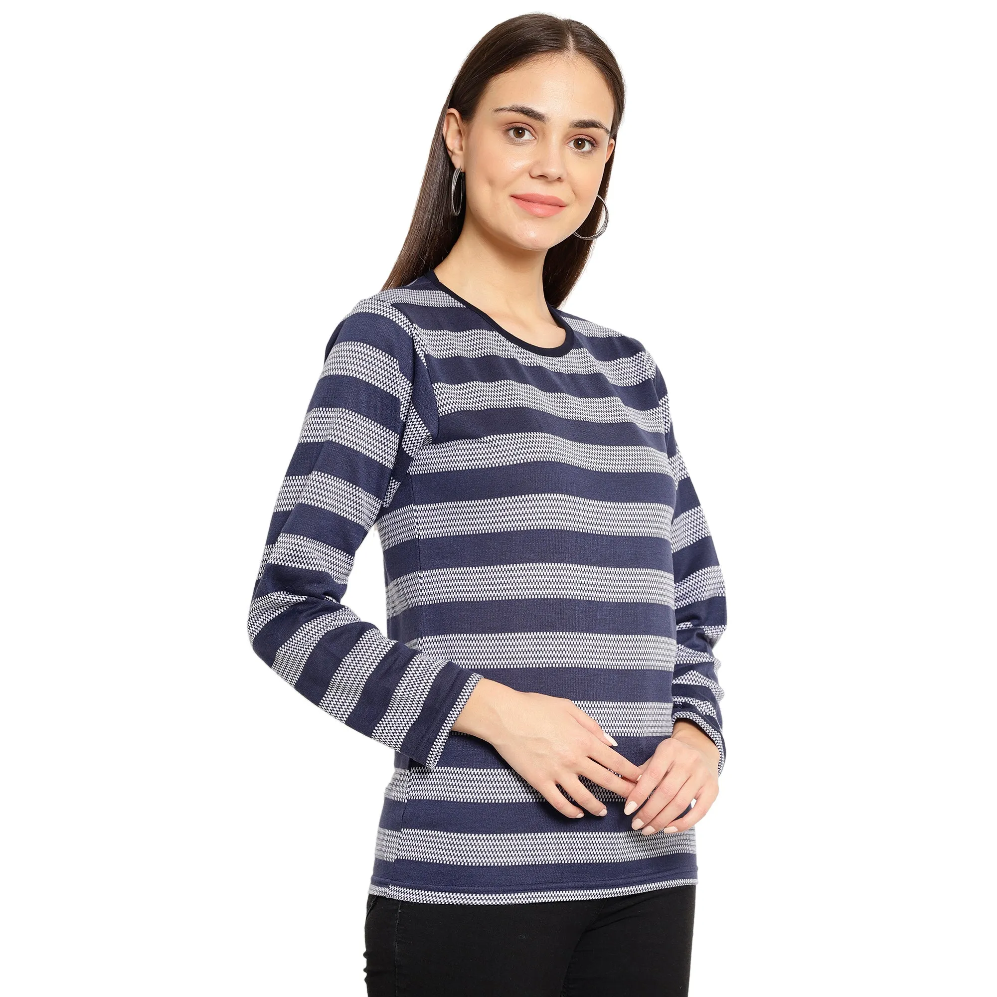 Vimal Jonney Dark Blue Color Full Sleeve Tshirt For Women