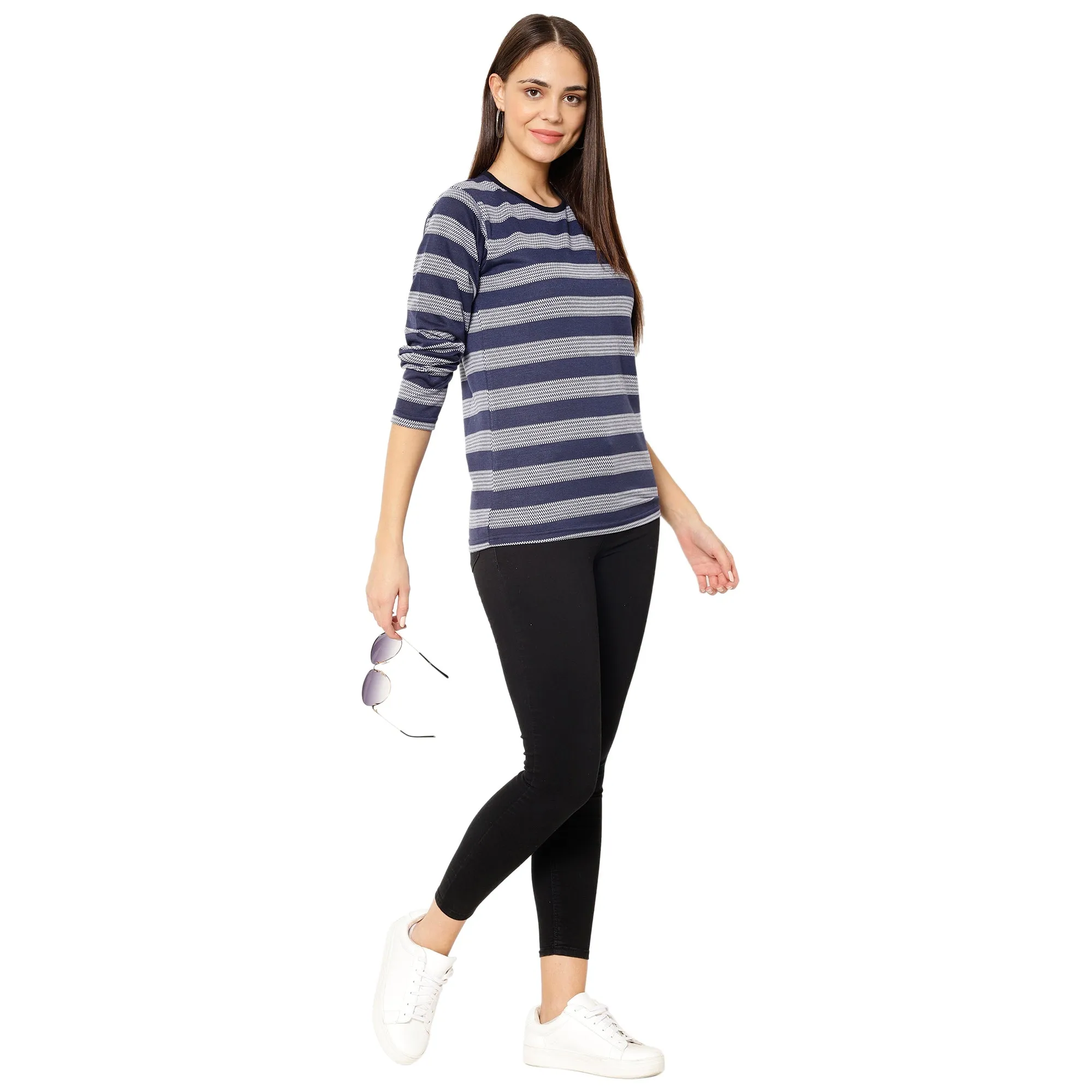 Vimal Jonney Dark Blue Color Full Sleeve Tshirt For Women