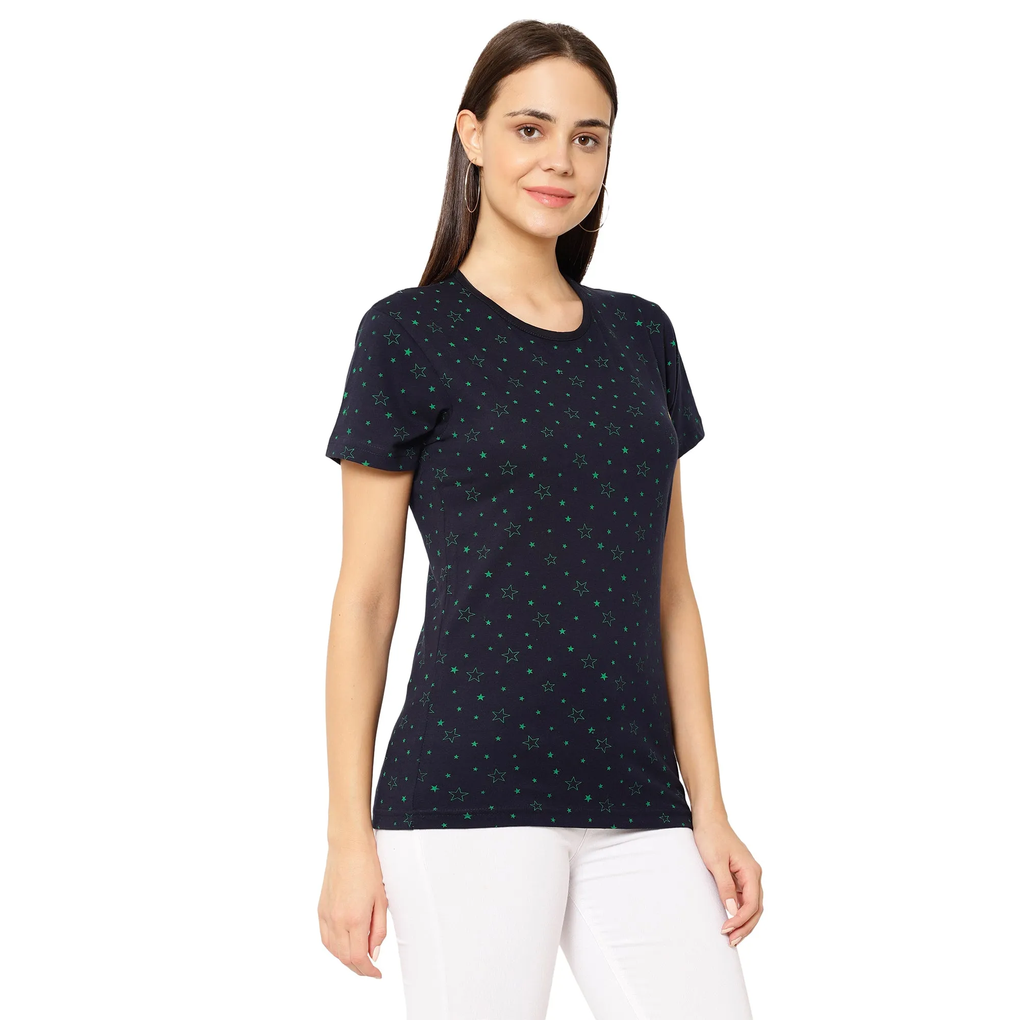 Vimal Jonney Dark Blue Color T-shirt For Women